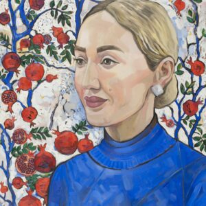 Portrait of a girl with grenades