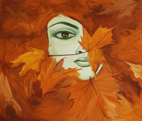 Face in the autumn